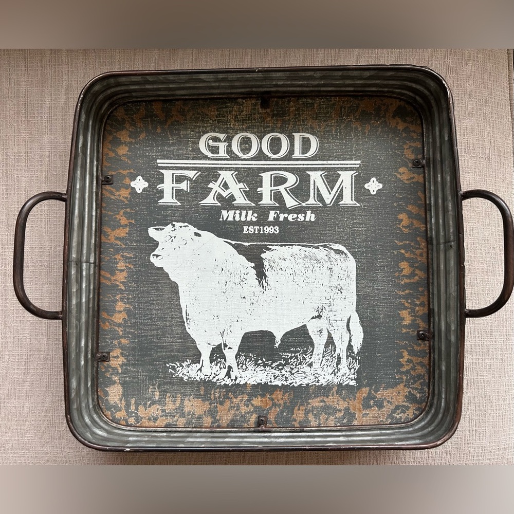 NEW APROPOS Home Collection GOOD FARM GALV TRAY